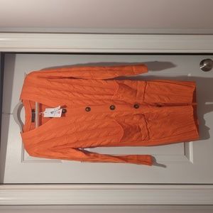 Long Orange Cardigan
